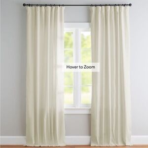 Pottery Barn Cream Cotton Linen Curtain Panel